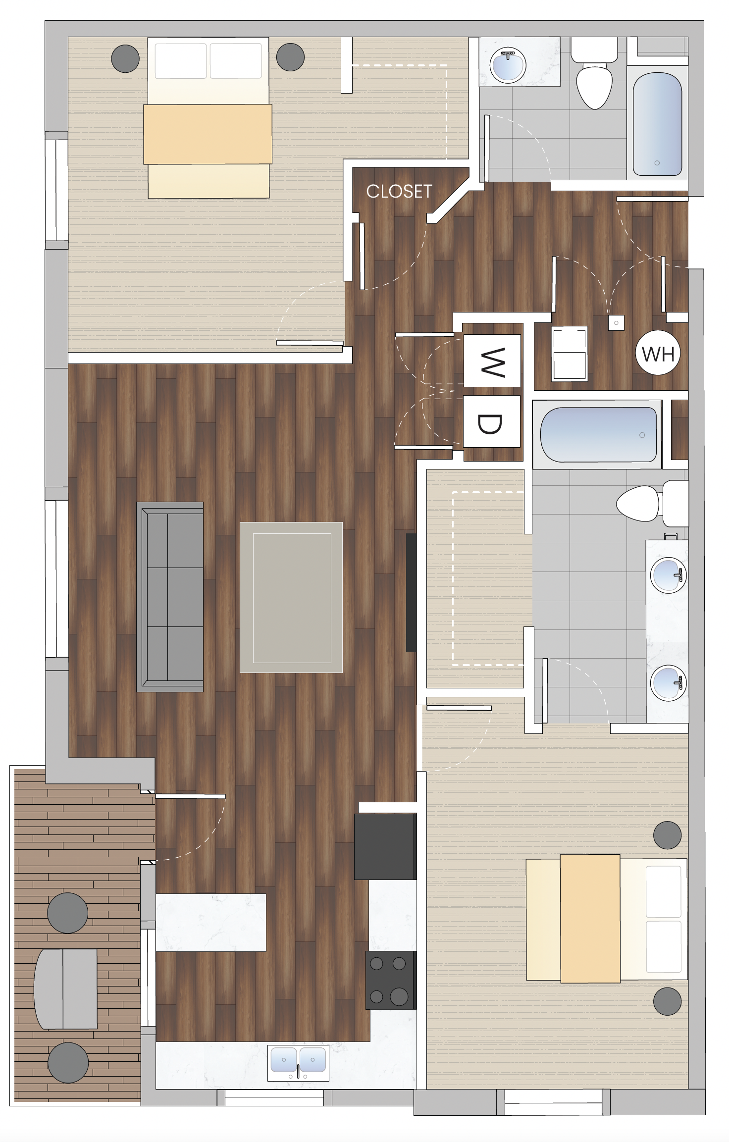 Cherry Two Bedroom Floor plan