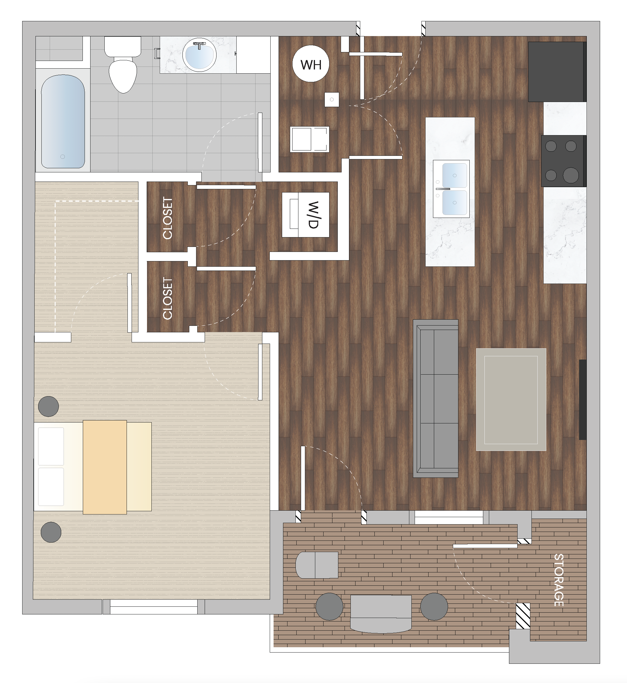 Sage One Bedroom Floor plan
